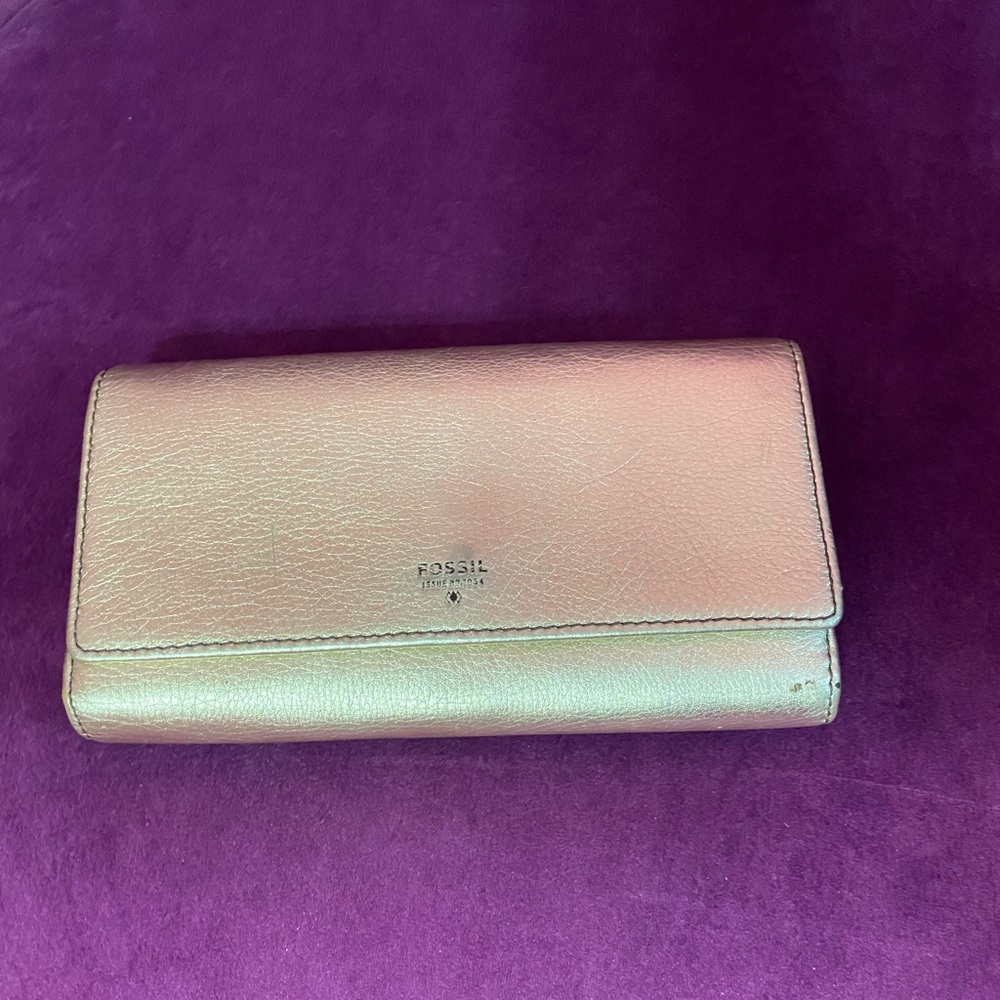 Gold fossil wallet